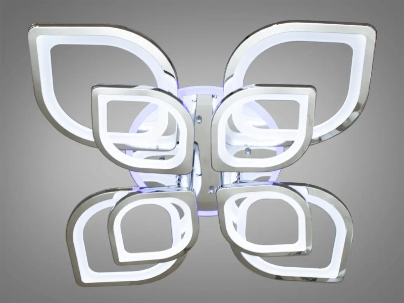 LED люстра з пультом, диммером та підсвічуванням, 150 W, хром
