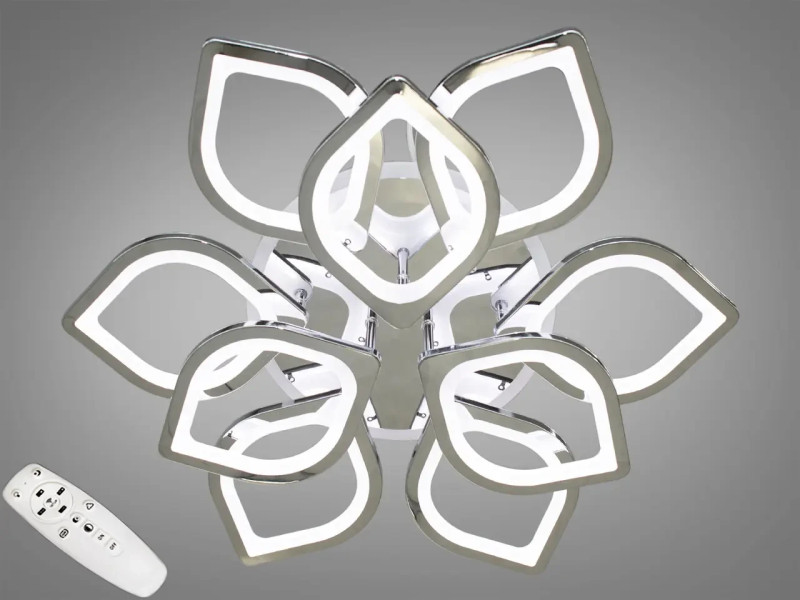 Стельова люстра з диммером і LED підсвічуванням, колір хром, 165W