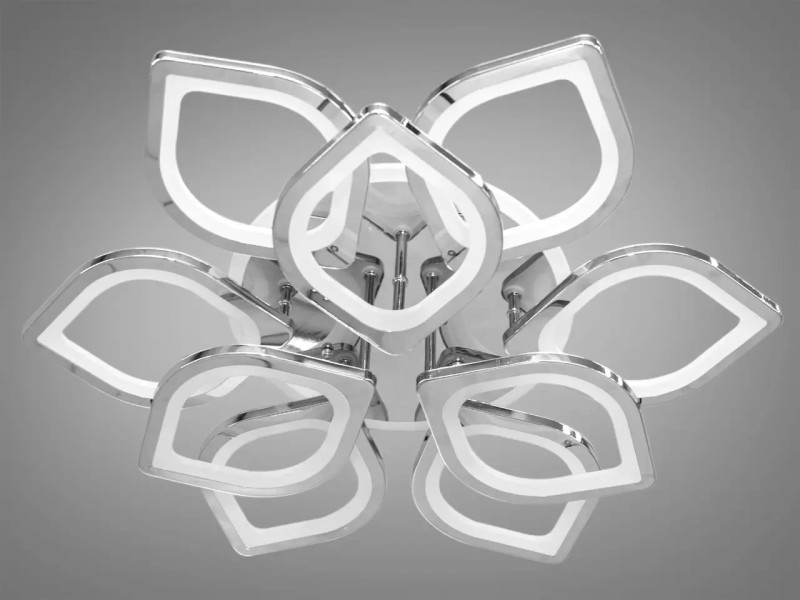 Стельова люстра з диммером і LED підсвічуванням, колір хром, 165W