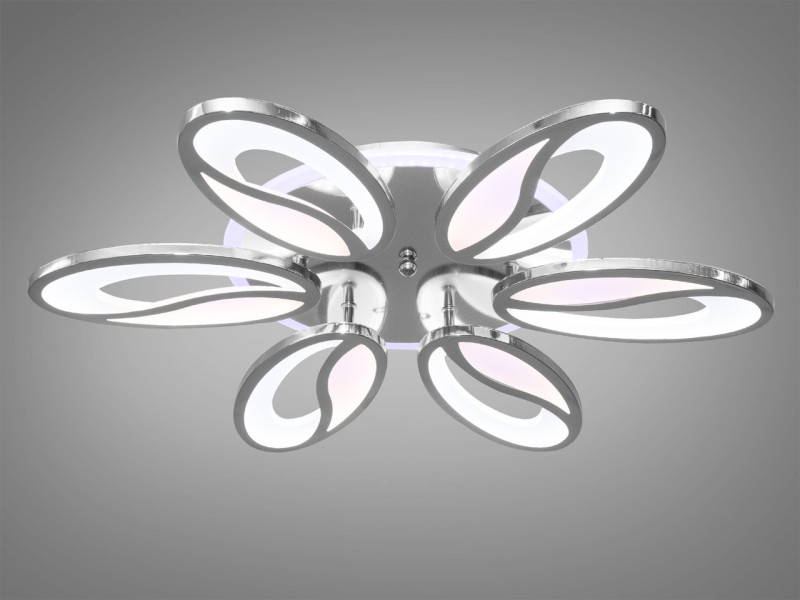 LED-люстра з димером і кольоровою підсвіткою, колір хром, 105W