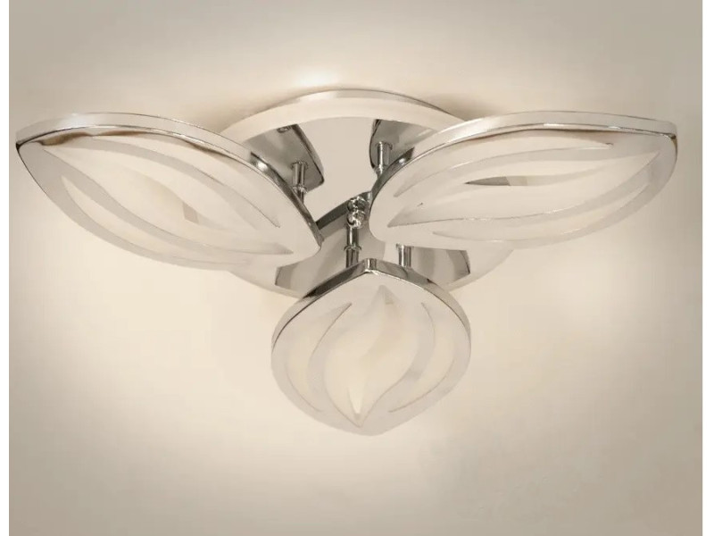 LED люстра з пультом, диммером, підсвіткою, 70W, хром