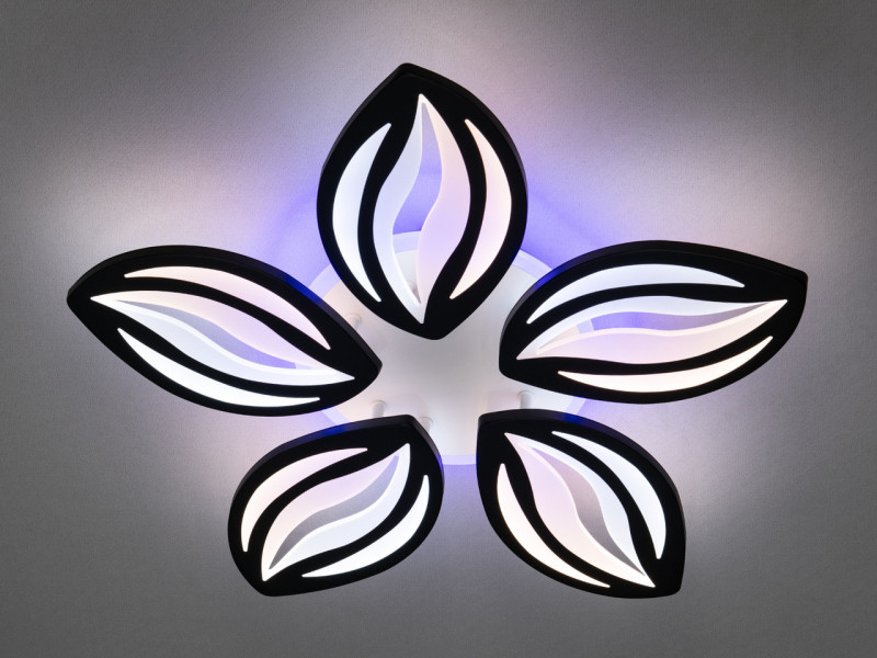 Світлодіодна люстра з димером та led підсвічуванням, 75W чорна