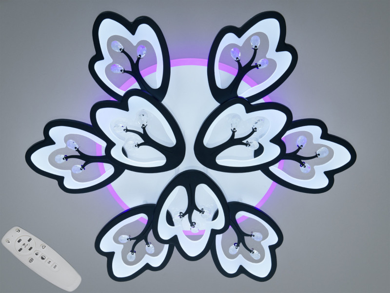 Люстра LED Petal чорна 185Вт 9 плафонів