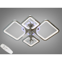 Стельова LED люстра хром 83W пульт димер 4 модулі