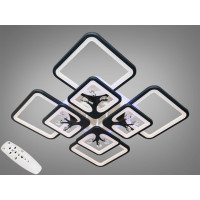 LED люстра на стелю з димером і кольоровим підсвічуванням, 190Вт.чорна