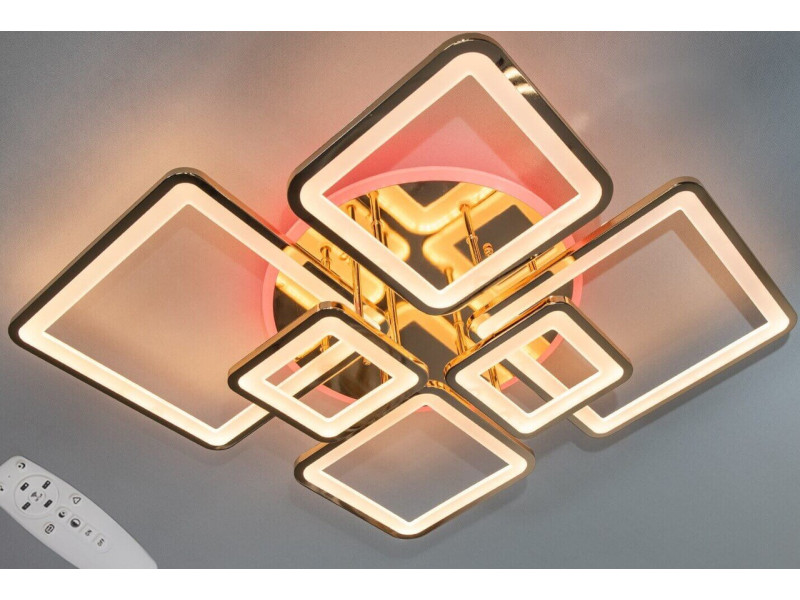 Люстра з димером і LED-підсвіткою, колір золото, 150W
