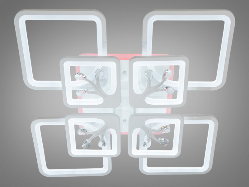Біла LED люстра в дитячу з диммером і підсвічуванням, 190W