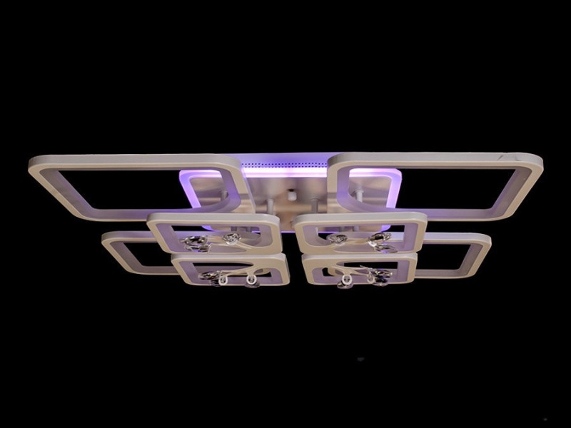 Біла LED люстра в дитячу з диммером і підсвічуванням, 190W