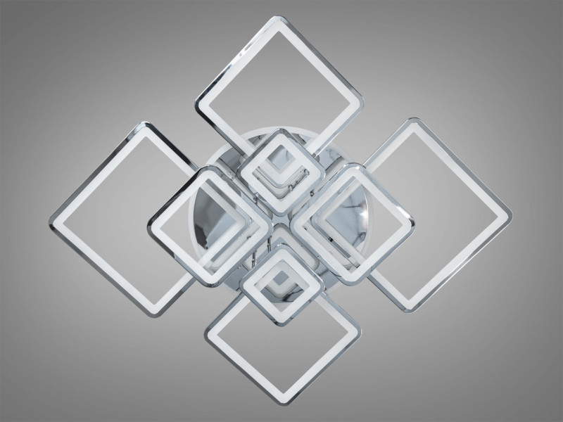 LED люстра з пультом, диммером та підсвіткою, 225W, хром