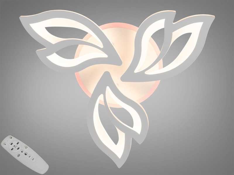 LED люстра з пультом, дімером і підсвічуванням, 55W чорна