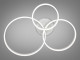 Деталізація білої основи та акрилових кілець сучасної LED люстри