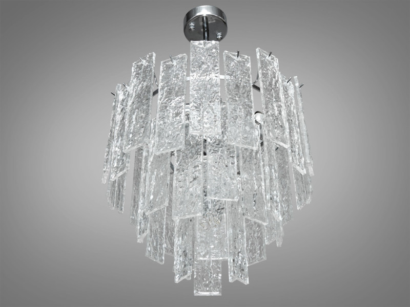 Люстра підвіс з скляними елементами на 4 лампи, колір бронза