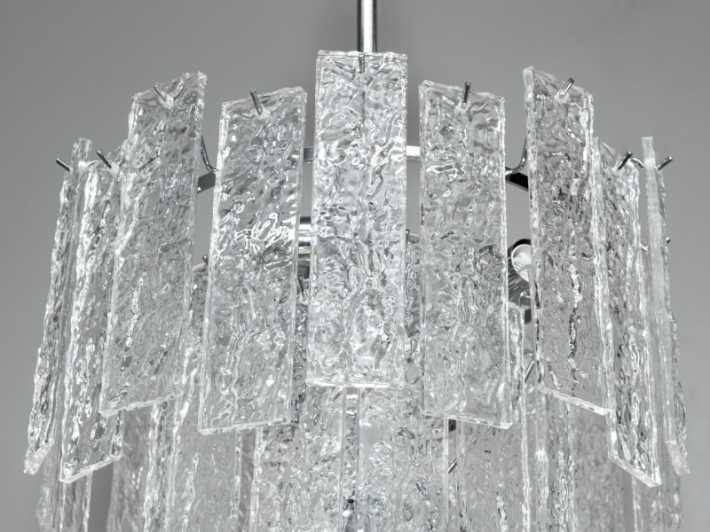 Люстра підвіс з скляними елементами на 4 лампи, колір хром