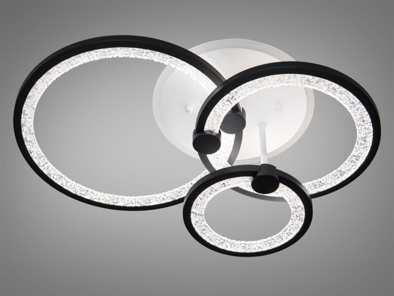 LED люстра з пультом, диммером і кольоровою підсвіткою, 70W, чорна