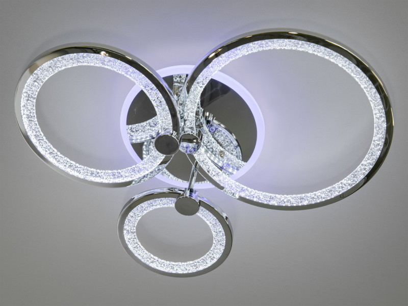 LED люстра з пультом, диммером і кольоровою підсвіткою, 70W, золотого кольору