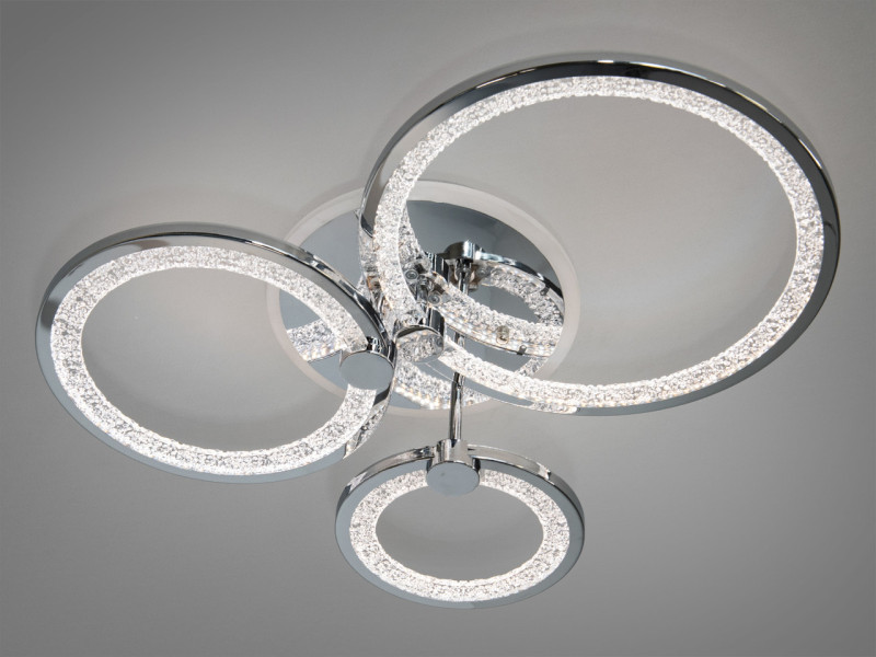 LED люстра з пультом, диммером і кольоровою підсвіткою, 70W, золотого кольору