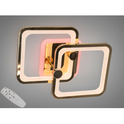 Світлодіодна люстра смарт світильник з пультом, димером, 50W, золото