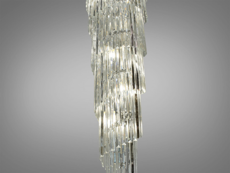 Люстра підвісна кришталева каскадна 37 ламп хром