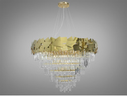 Кришталева люстра на 22 лампи, діаметром 80 см, колір-золо