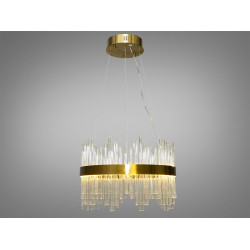 Люстра кришталева світлодіодна на підвісах, 90 Вт, бронза