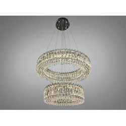 Люстра підвісна кришталева світлодіодна 85Вт хром