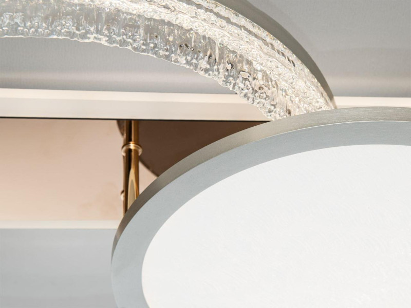 Стельова LED люстра золото 73 W з пультом 3 режими