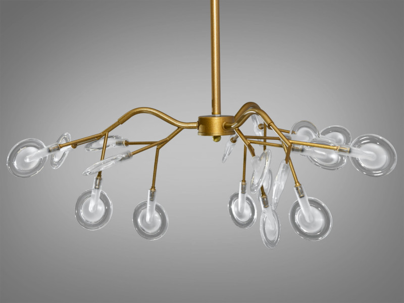 Люстра "Світлячок", 18 ламп, золото сатин