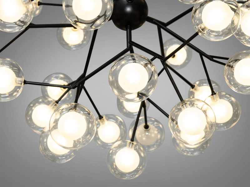 Підвісна люстра "Світлячок", 36 ламп, чорного кольору