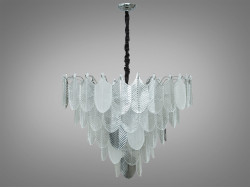 Кришталева люстра "Пір`яча вишуканість" 16 ламп колір хром