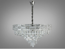 Сучасна кришталева люстра на 19 ламп, хром
