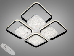 Стельова LED люстра чорна 4+4 модулі 140 Вт ПДУ