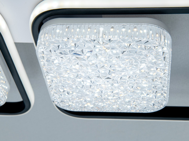 Стельова LED люстра чорна 4+4 модулі 140 Вт ПДУ