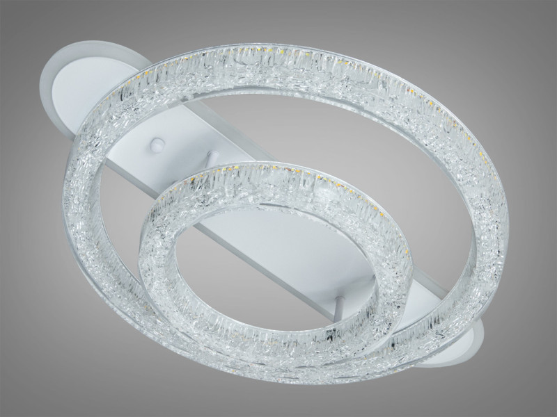 Стельова LED люстра 2 кільця чорна 80W пульт