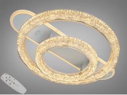 Стельова LED люстра 2 кільця біла 80W пульт
