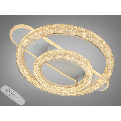Стельова LED люстра 2 кільця біла 80W пульт до 14 м²