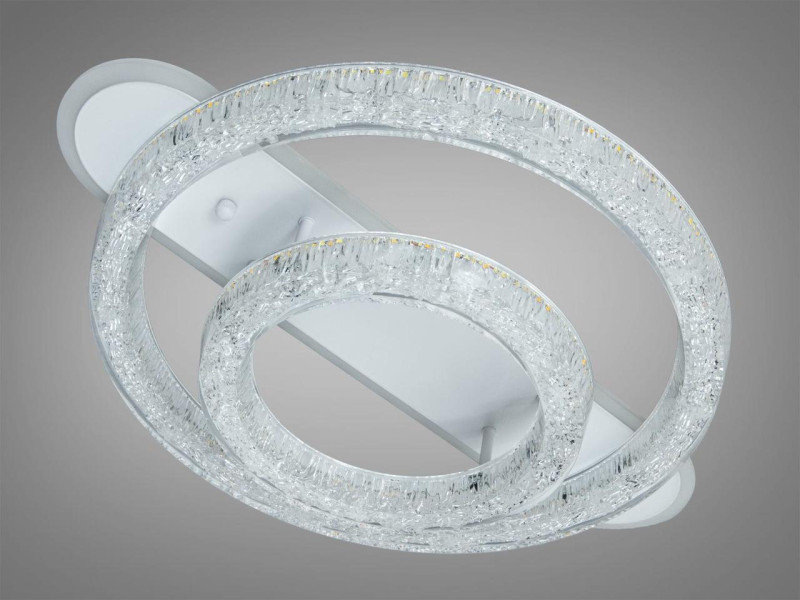 Стельова LED люстра 2 кільця біла 80W пульт до 14 м²