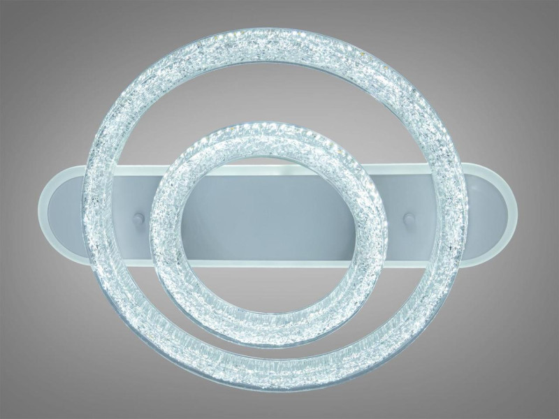 Стельова LED люстра 2 кільця біла 80W пульт до 14 м²