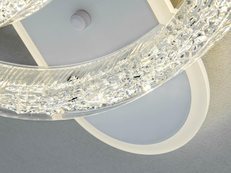 Стельова LED люстра 2 кільця біла 80W пульт до 14 м²