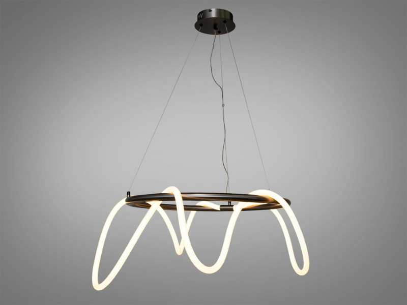 Світлодіодна підвісна люстра "Мотузка", 32Вт чорний хром