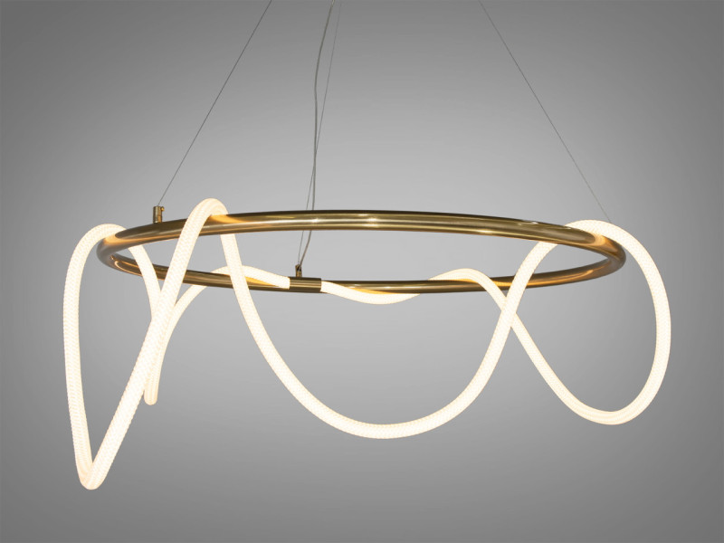 Підвісна лед люстра- шланг, потужністю 48W, колір бронзи