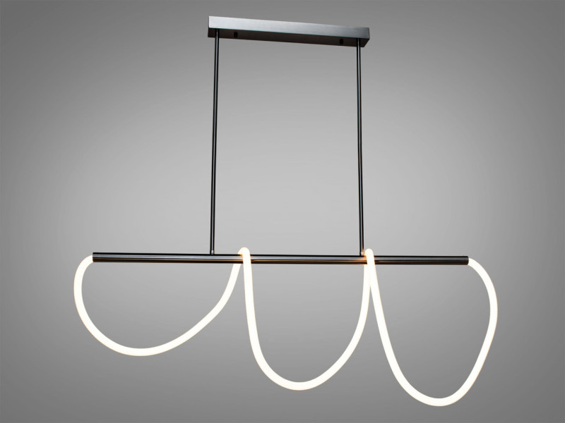 LED люстра підвісна "Мотузка" лінійна , 32W, чорний хром