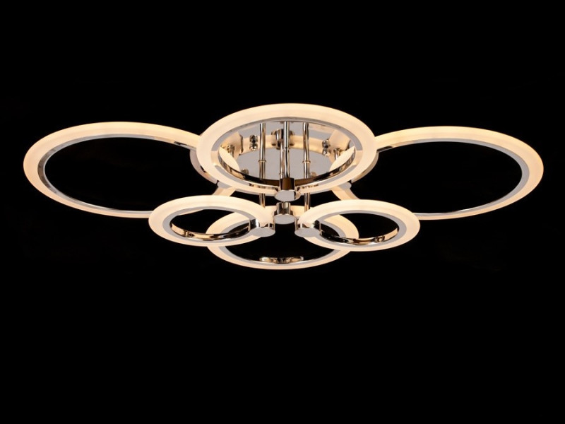 LED-люстра з диммером і кольоровою підсвіткою, колір хром, 105W