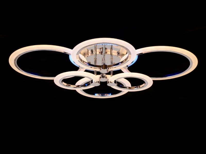 LED-люстра з диммером і кольоровою підсвіткою, колір хром, 105W
