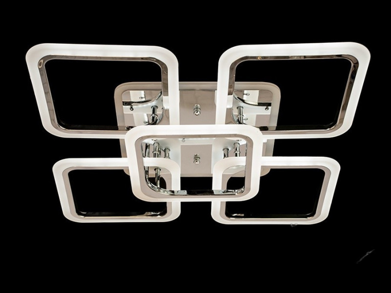 LED-люстра з димером і кольоровою підсвіткою, колір хром, 120W
