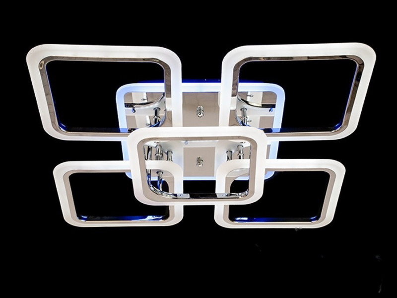 LED-люстра з димером і кольоровою підсвіткою, колір хром, 120W