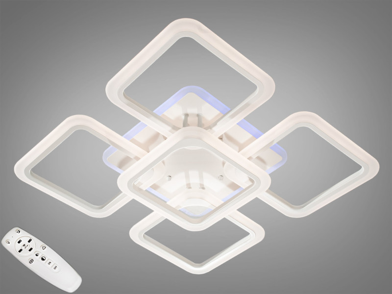 Біла LED люстра під стелю з підсвіткою, дімером, 120W