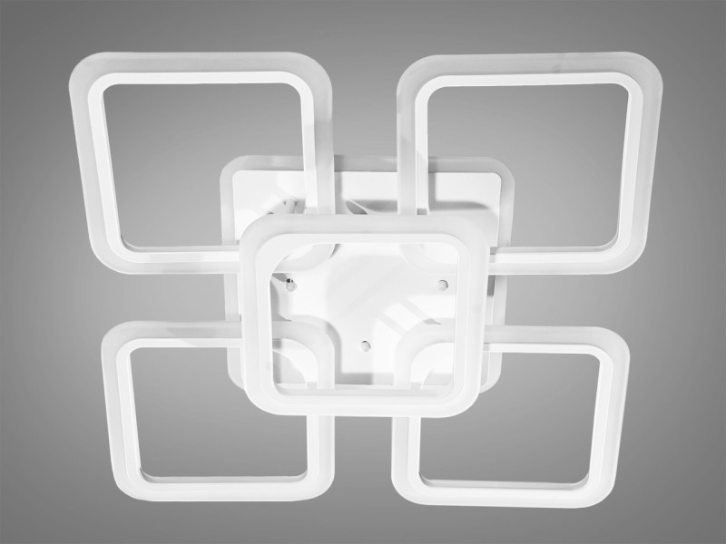 Біла LED люстра під стелю з підсвіткою, дімером, 120W
