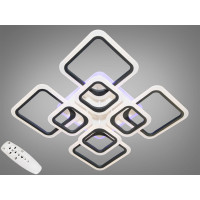 Стельова LED-люстра з димером і підсвіткою, 145W чорна