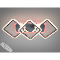 LED люстра під стелю з пультом, підсвіткою, 75W, хром