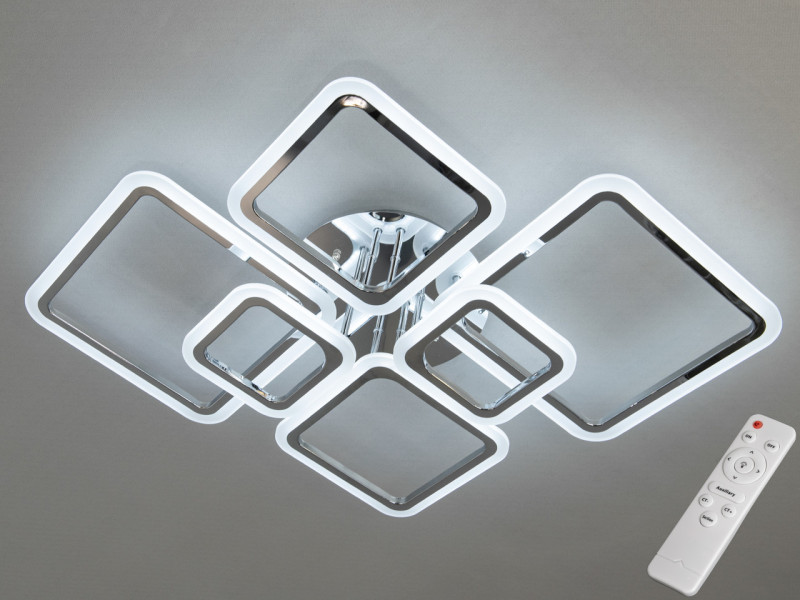 LED люстра смарт світильник з ІЧ пультом та диммером, 105W, золотиста